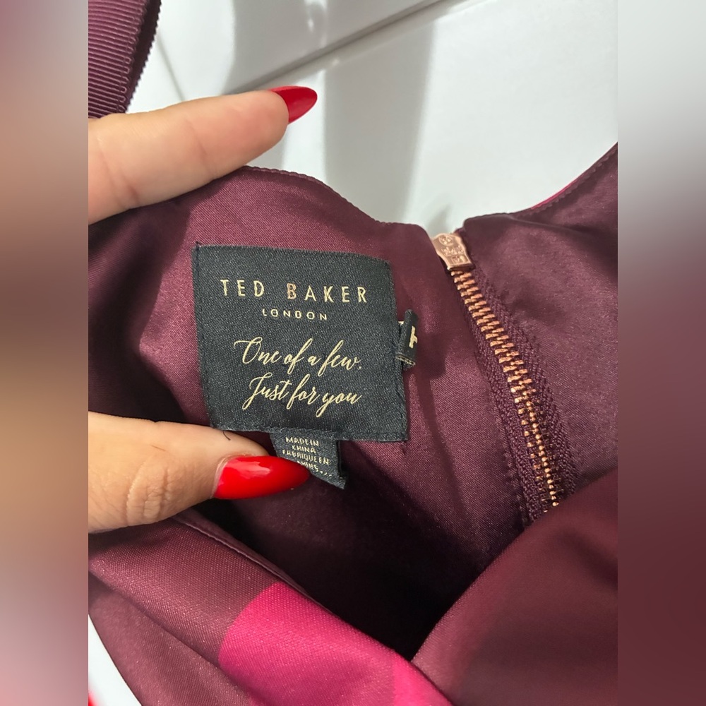 Ted Baker red Mallie Porcelain rose body con dress size 3 us sz 8 - Picture 7 of 12